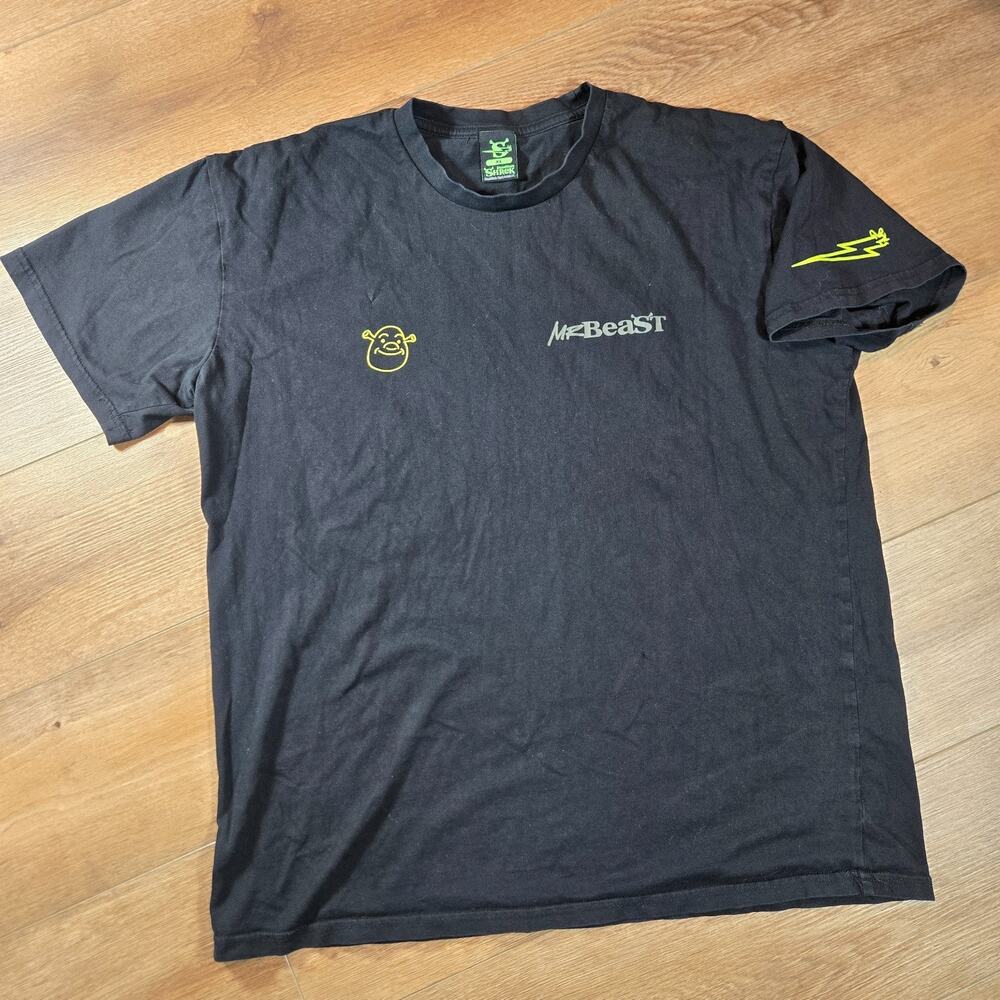 Mr Beast Shrek T Shirt XL Black Dreamworks Graphic YouTube Streetwear Tee